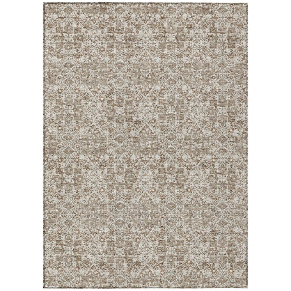 Machine Washable Indoor/Outdoor Chantille ACN2783 Brown 3' x 5' Rug. Picture 1