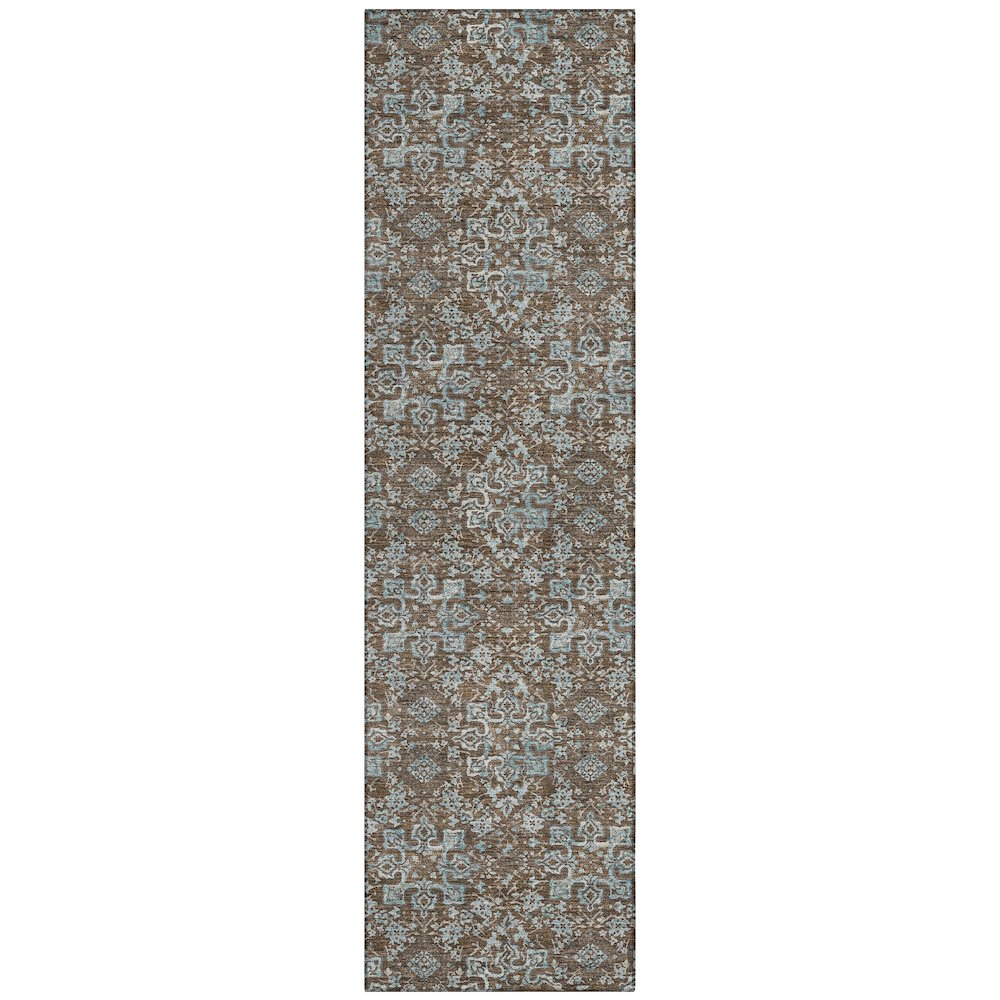 Machine Washable Indoor/Outdoor Chantille ACN2783 Brown 2'3" x 7'6" Runner Rug. Picture 1