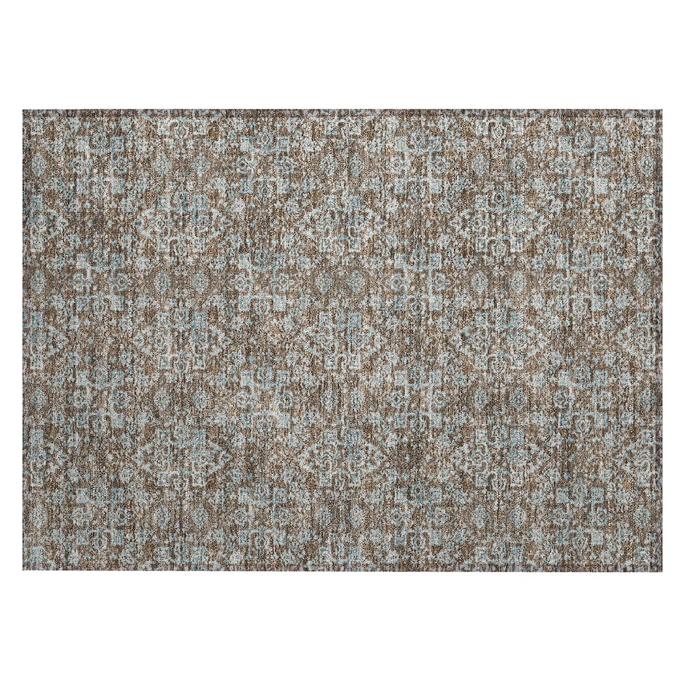 Machine Washable Indoor/Outdoor Chantille ACN2783 Brown 1'8" x 2'6" Rug. Picture 1