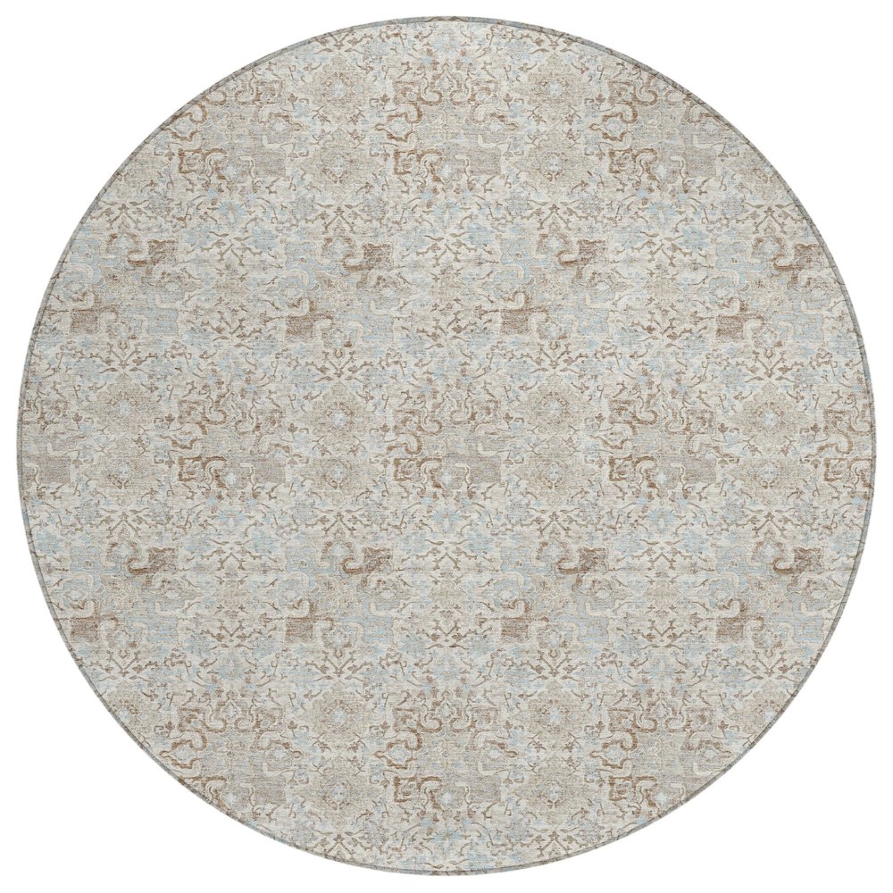 Machine Washable Indoor/Outdoor Chantille ACN2783 Ivory 8' x 8' Round Rug. Picture 1