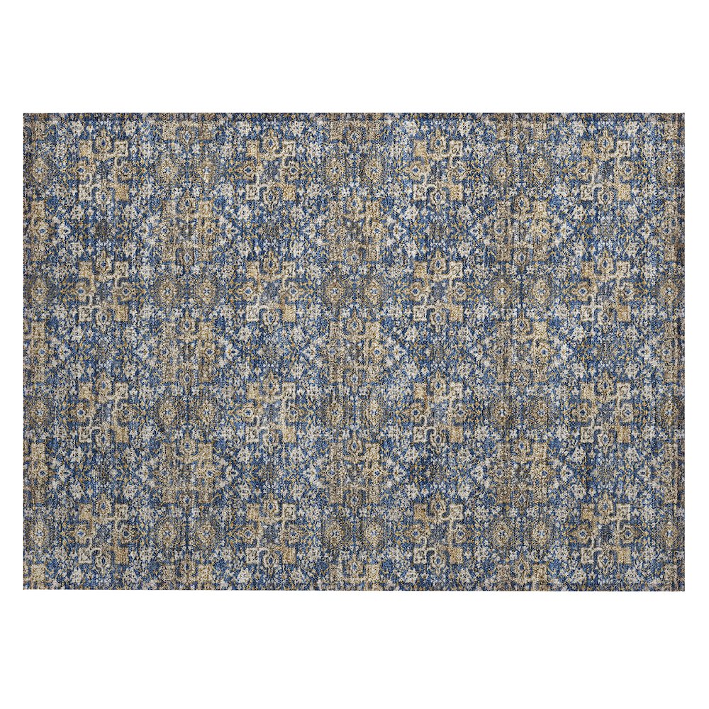 Machine Washable Indoor/Outdoor Chantille ACN2783 Blue 1'8" x 2'6" Rug. Picture 1