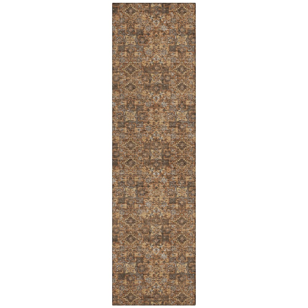 Machine Washable Indoor/Outdoor Chantille ACN2783 Orange 2'3" x 7'6" Runner Rug. Picture 1