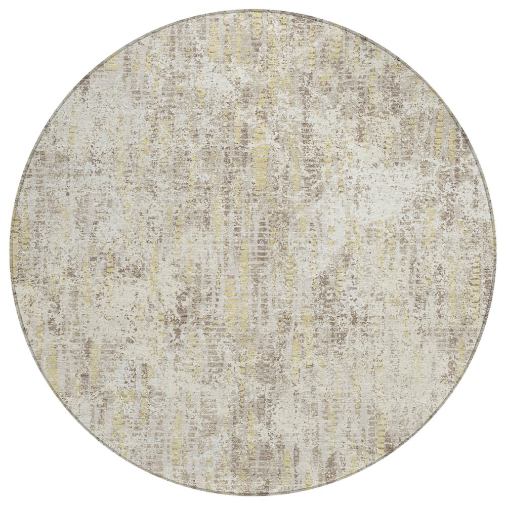 Machine Washable Indoor/Outdoor Chantille ACN2784 Ivory 8' x 8' Round Rug. Picture 1