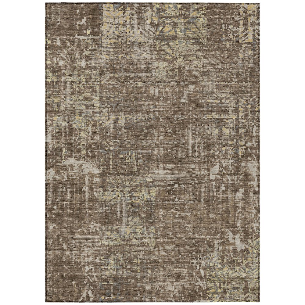 Machine Washable Indoor/Outdoor Chantille ACN2785 Brown 3' x 5' Rug. Picture 1