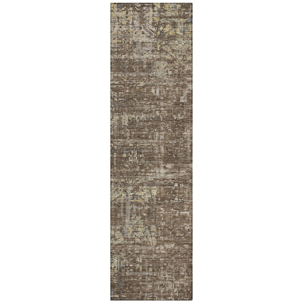 Machine Washable Indoor/Outdoor Chantille ACN2785 Brown 2'3" x 7'6" Runner Rug. Picture 1