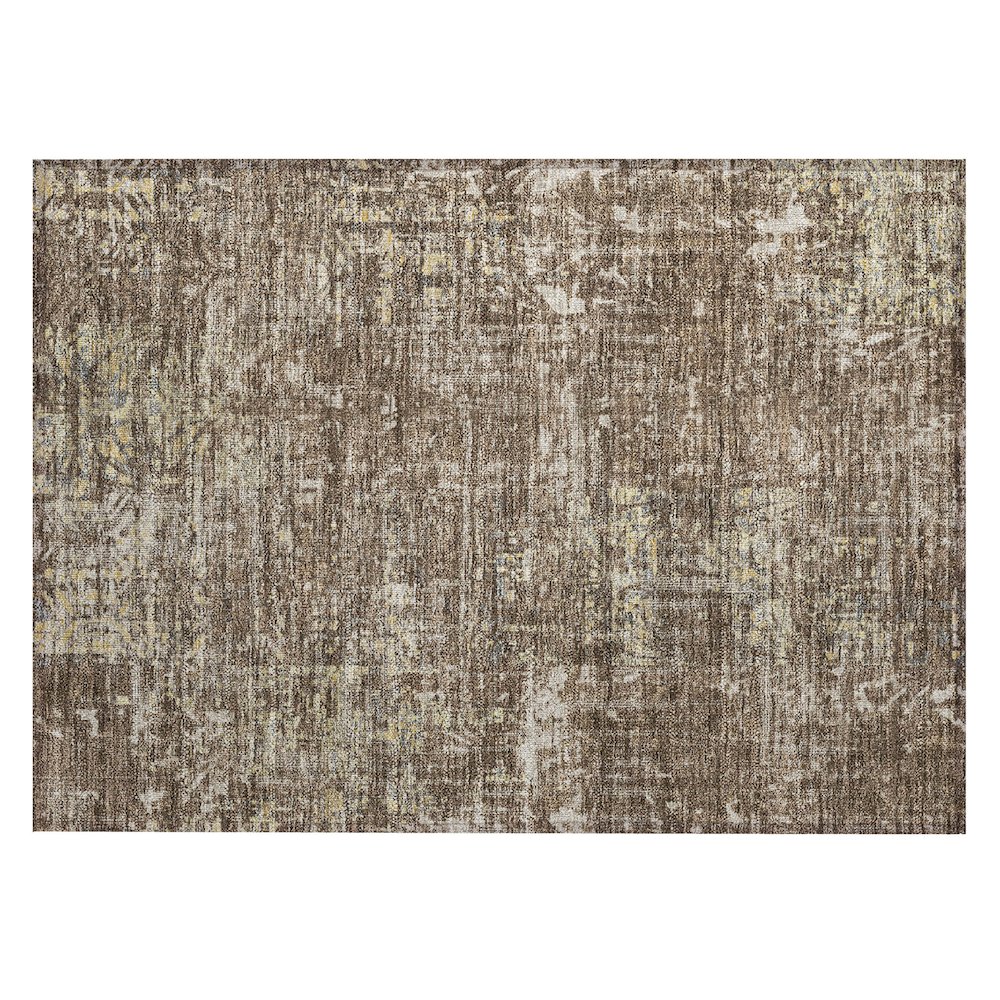 Machine Washable Indoor/Outdoor Chantille ACN2785 Brown 1'8" x 2'6" Rug. Picture 1