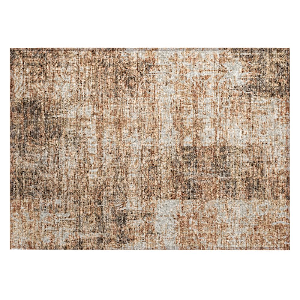 Machine Washable Indoor/Outdoor Chantille ACN2785 Orange 1'8" x 2'6" Rug. Picture 1
