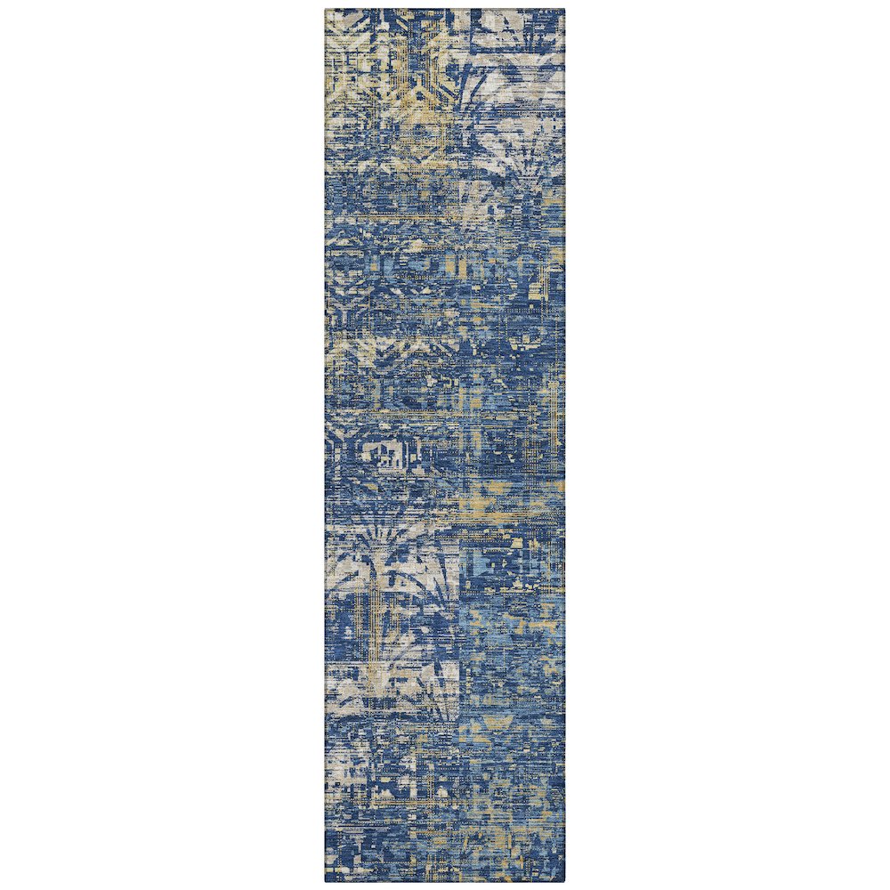 Machine Washable Indoor/Outdoor Chantille ACN2785 Blue 2'3" x 7'6" Runner Rug. Picture 1