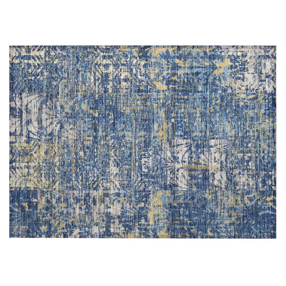 Machine Washable Indoor/Outdoor Chantille ACN2785 Blue 1'8" x 2'6" Rug. Picture 1