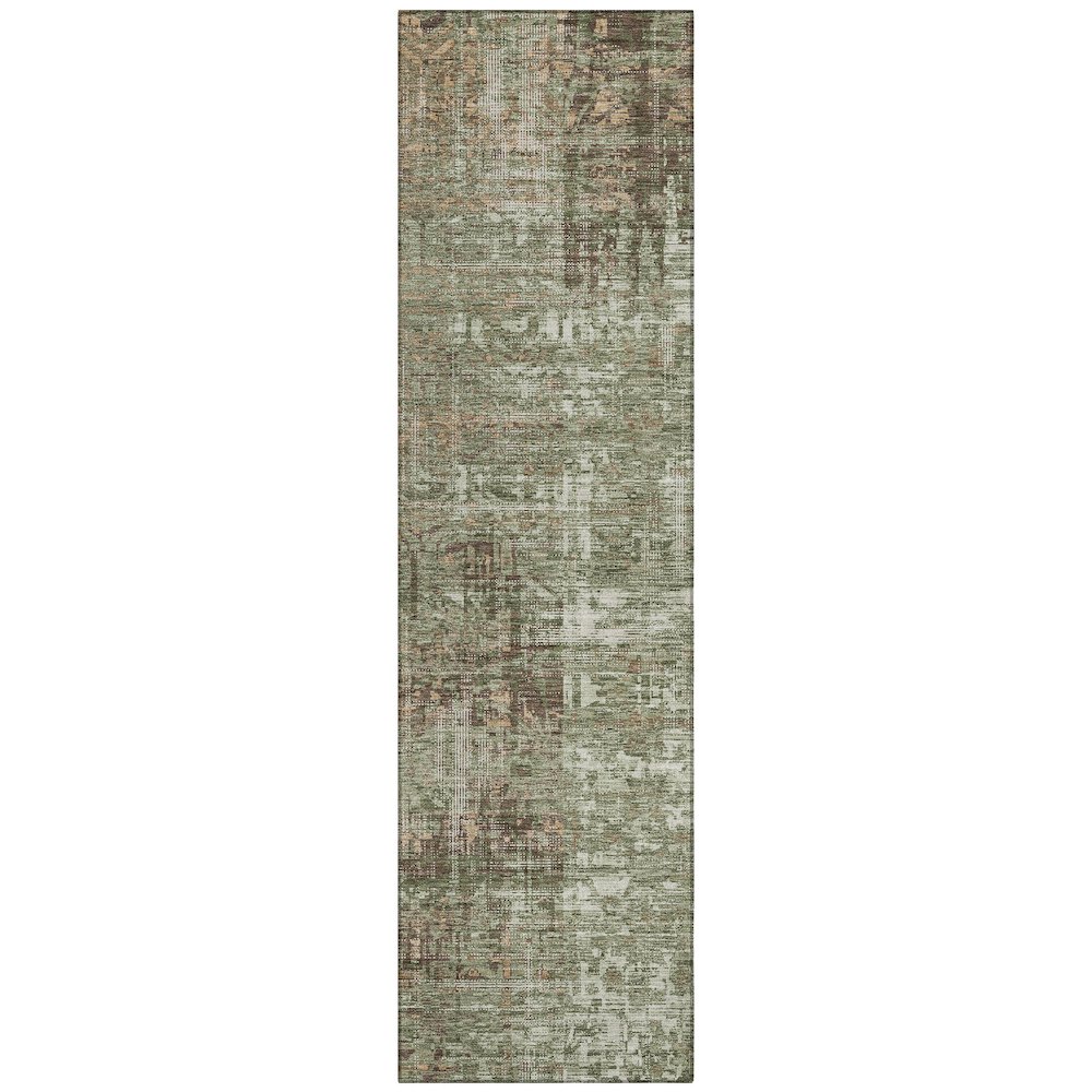 Machine Washable Indoor/Outdoor Chantille ACN2785 Green 2'3" x 7'6" Runner Rug. Picture 1