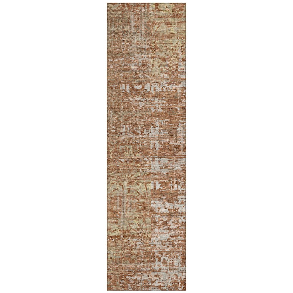 Machine Washable Indoor/Outdoor Chantille ACN2785 Orange 2'3" x 7'6" Runner Rug. Picture 1