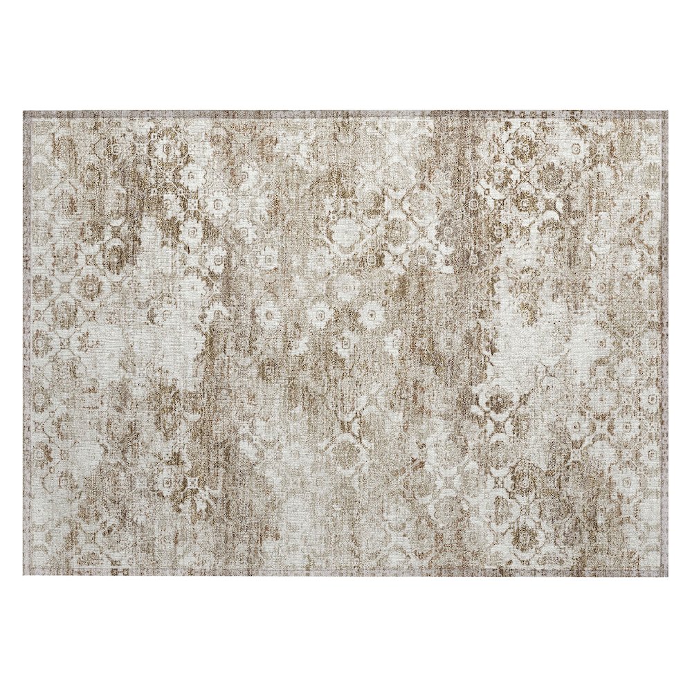 Machine Washable Indoor/Outdoor Chantille ACN2786 Brown 1'8" x 2'6" Rug. Picture 1