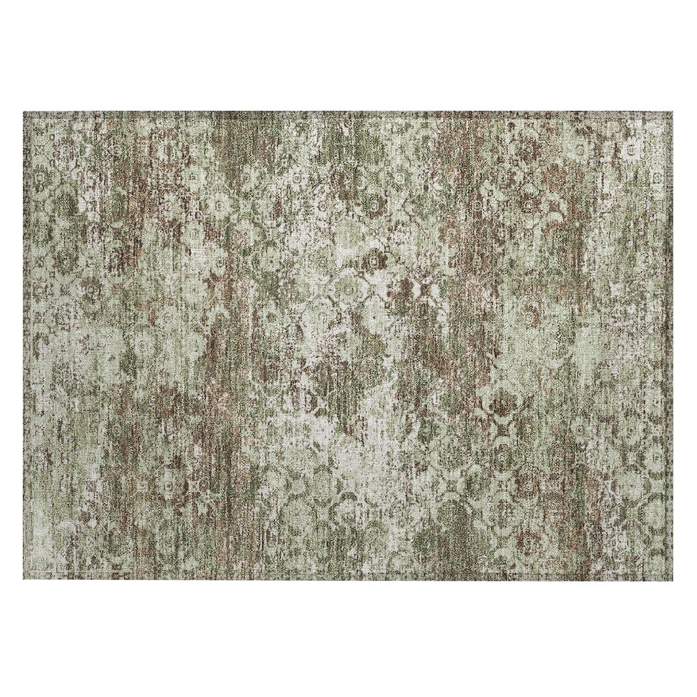Machine Washable Indoor/Outdoor Chantille ACN2786 Green 1'8" x 2'6" Rug. Picture 1