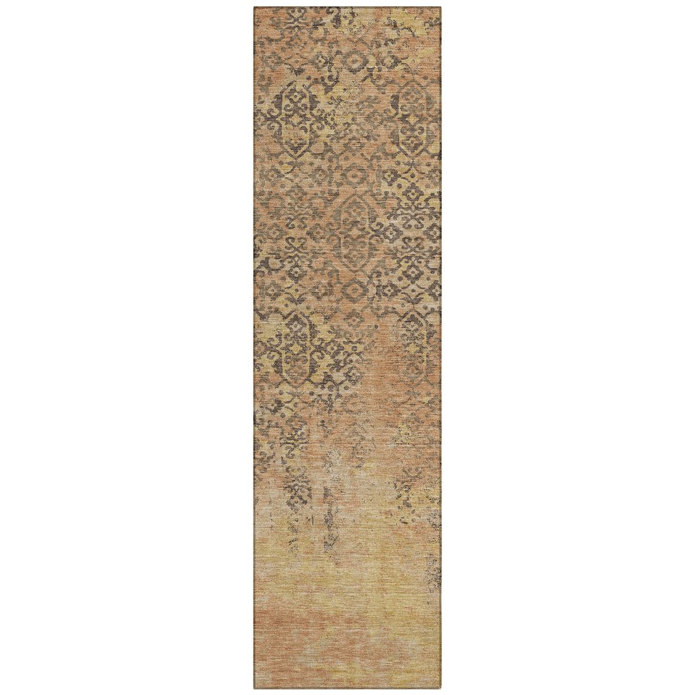 Machine Washable Indoor/Outdoor Chantille ACN2788 Orange 2'3" x 7'6" Runner Rug. Picture 1