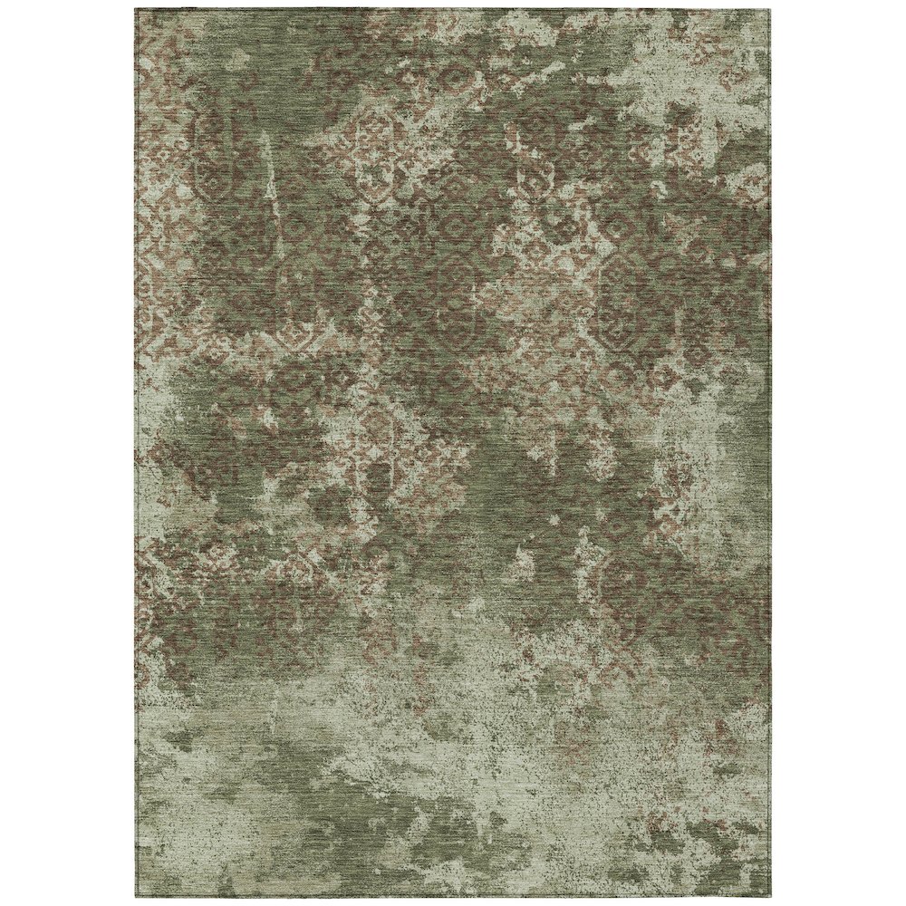 Machine Washable Indoor/Outdoor Chantille ACN2788 Green 3' x 5' Rug. Picture 1