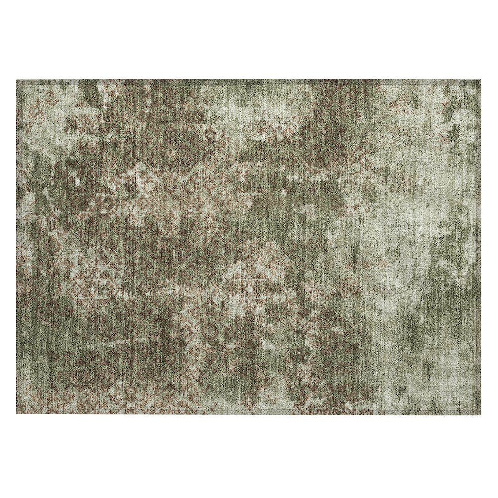 Machine Washable Indoor/Outdoor Chantille ACN2788 Green 1'8" x 2'6" Rug. Picture 1