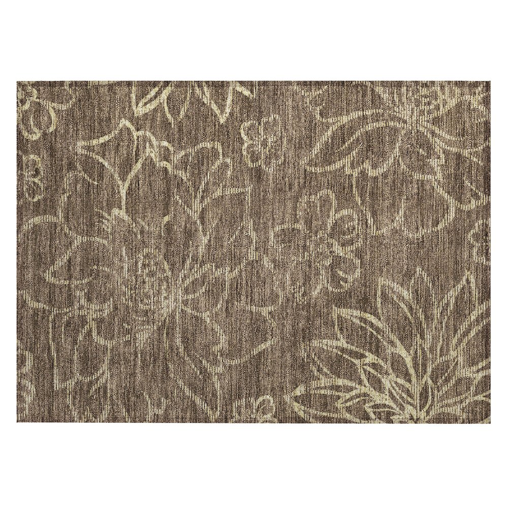 Machine Washable Indoor/Outdoor Chantille ACN2789 Brown 1'8" x 2'6" Rug. Picture 1