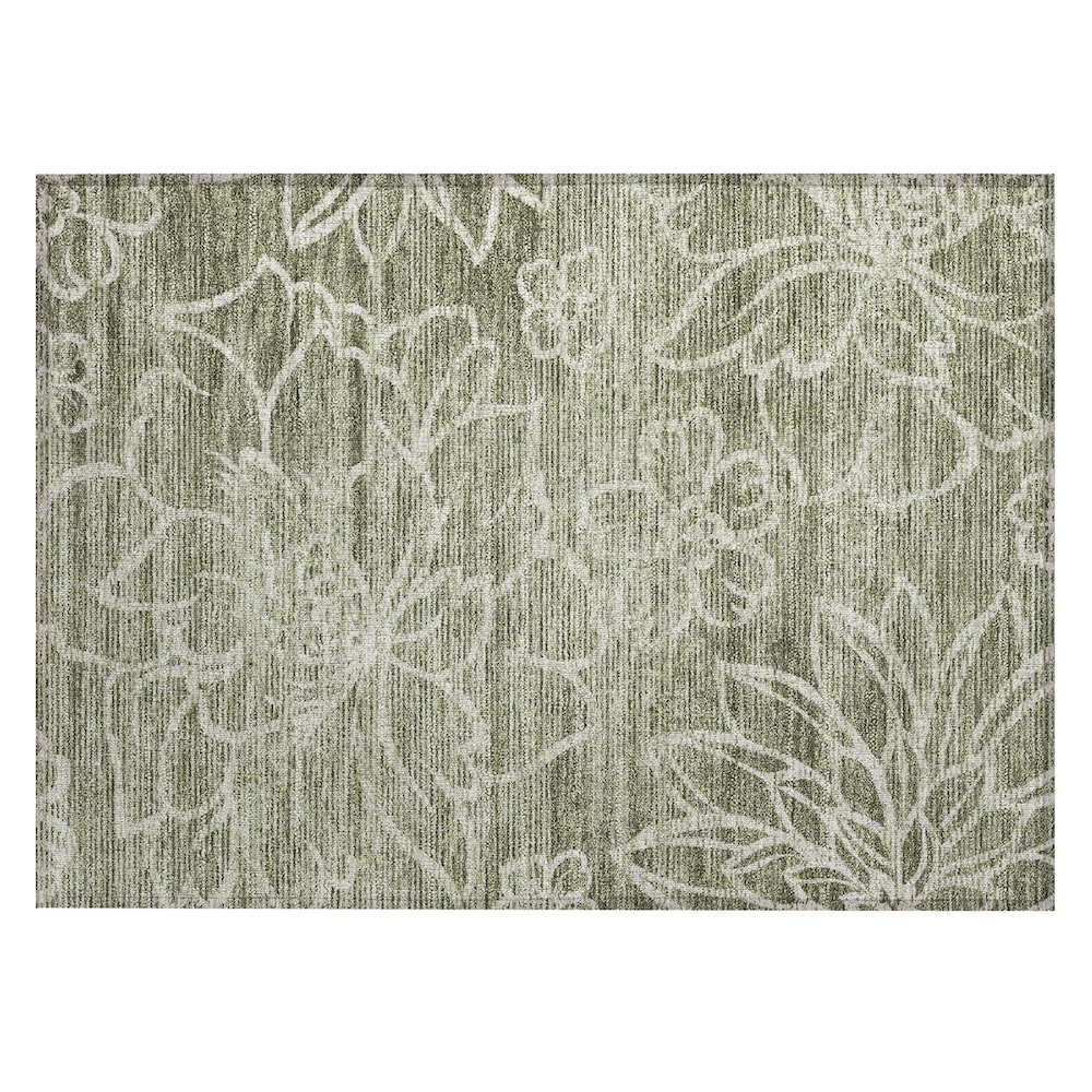 Machine Washable Indoor/Outdoor Chantille ACN2789 Green 1'8" x 2'6" Rug. Picture 1