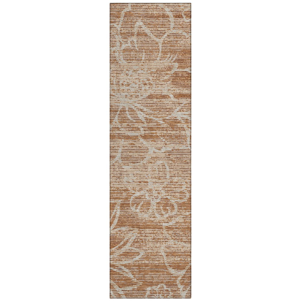 Machine Washable Indoor/Outdoor Chantille ACN2789 Orange 2'3" x 7'6" Runner Rug. Picture 1