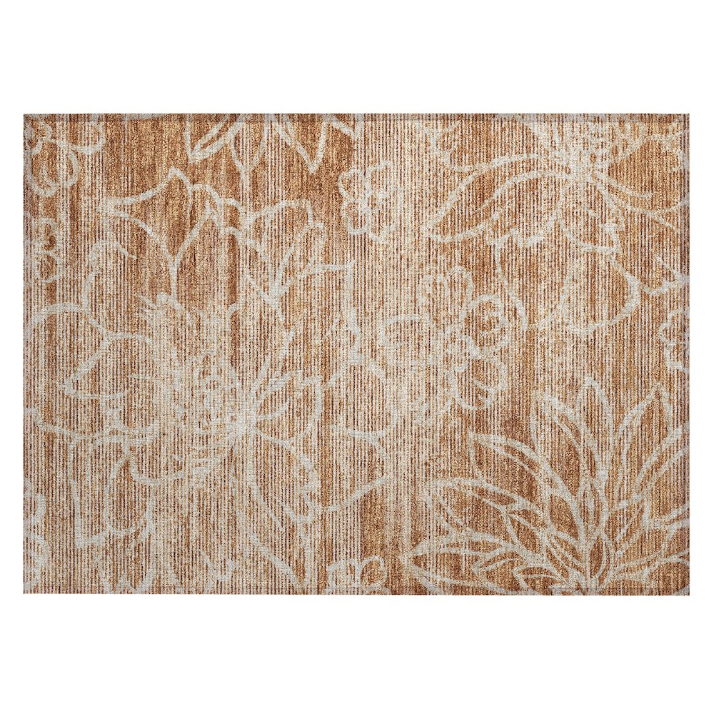 Machine Washable Indoor/Outdoor Chantille ACN2789 Orange 1'8" x 2'6" Rug. Picture 1