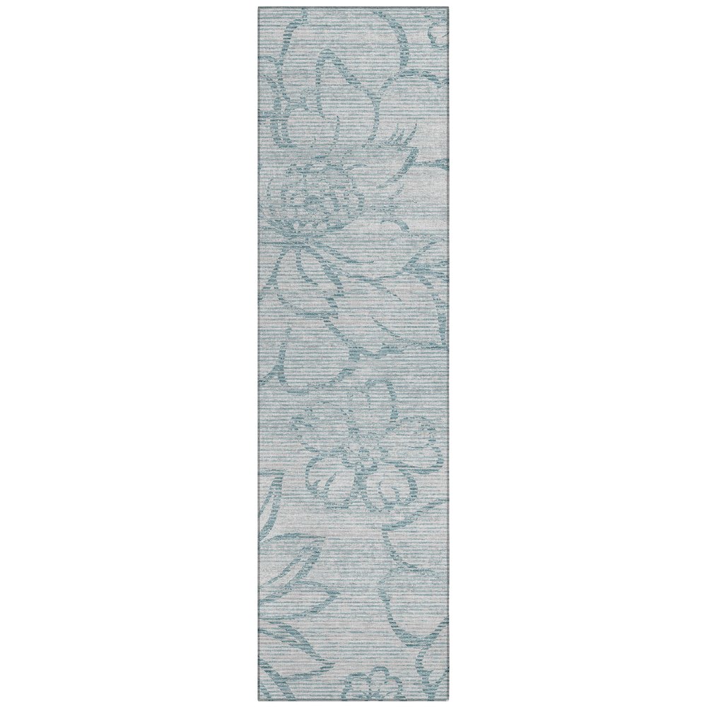 Machine Washable Indoor/Outdoor Chantille ACN2789 Gray 2'3" x 7'6" Runner Rug. Picture 1