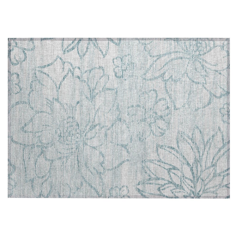 Machine Washable Indoor/Outdoor Chantille ACN2789 Gray 1'8" x 2'6" Rug. Picture 1