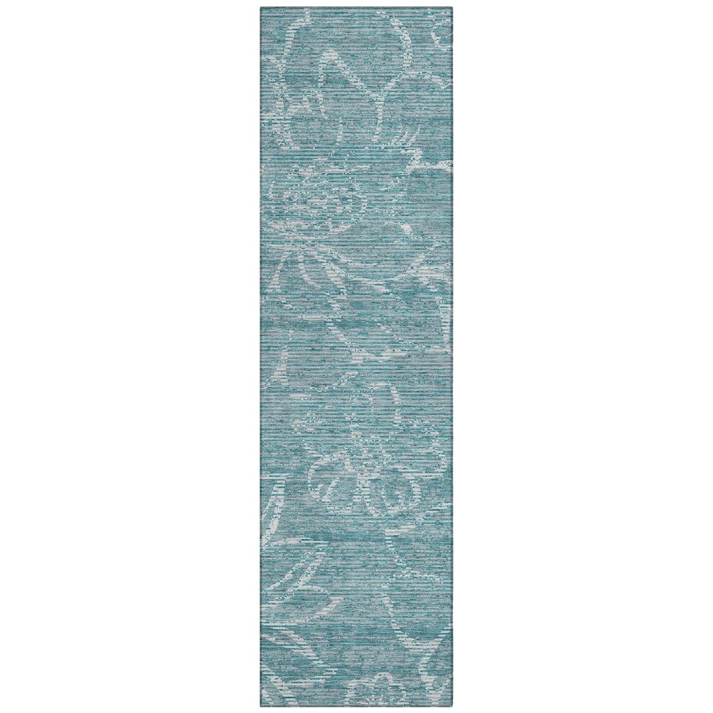 Machine Washable Indoor/Outdoor Chantille ACN2789 Teal 2'3" x 7'6" Runner Rug. Picture 1
