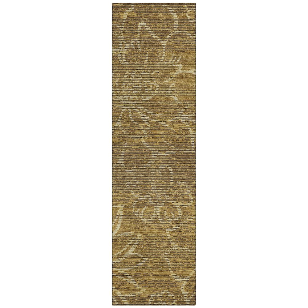 Machine Washable Indoor/Outdoor Chantille ACN2789 Gold 2'3" x 7'6" Runner Rug. Picture 1