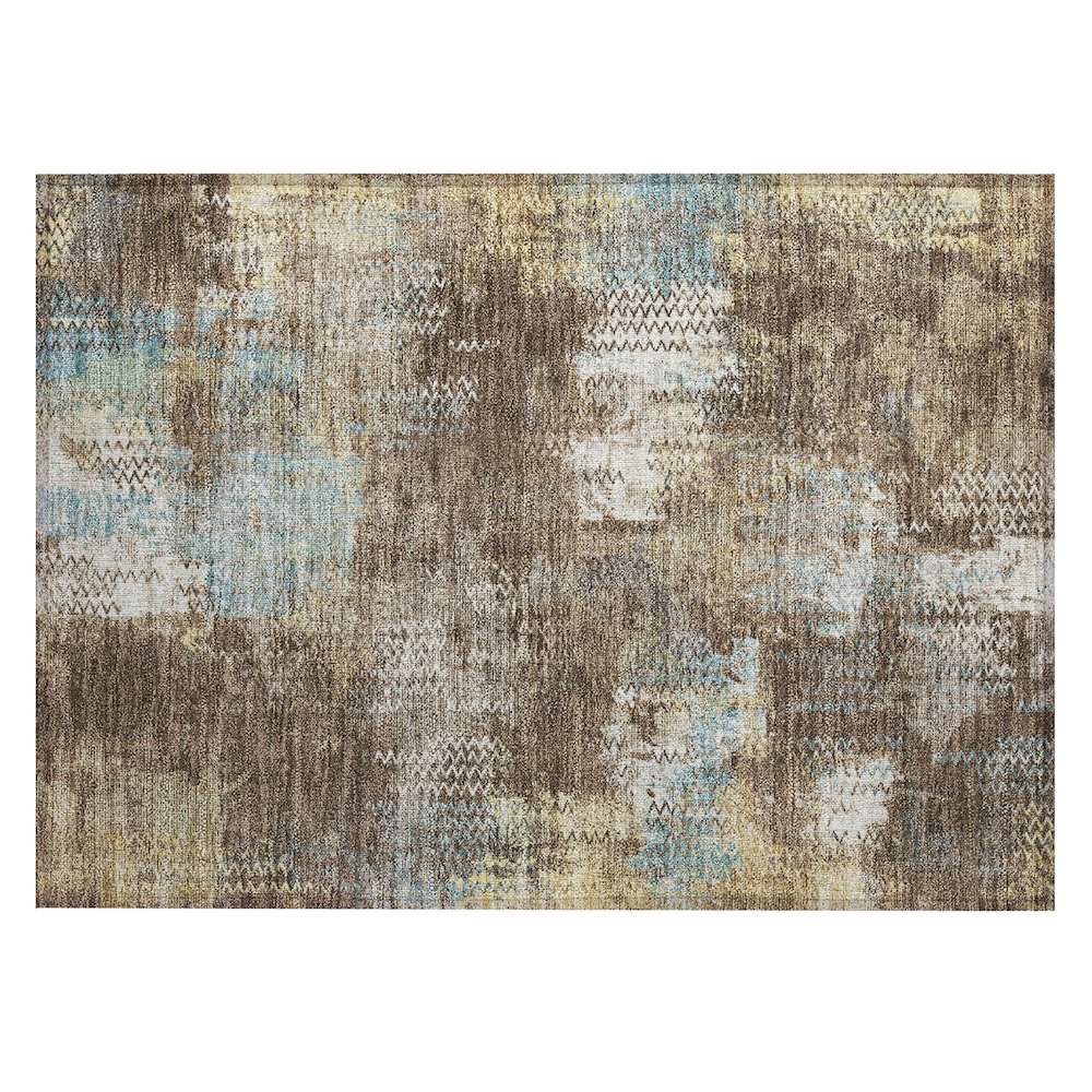 Machine Washable Indoor/Outdoor Chantille ACN2790 Brown 1'8" x 2'6" Rug. Picture 1