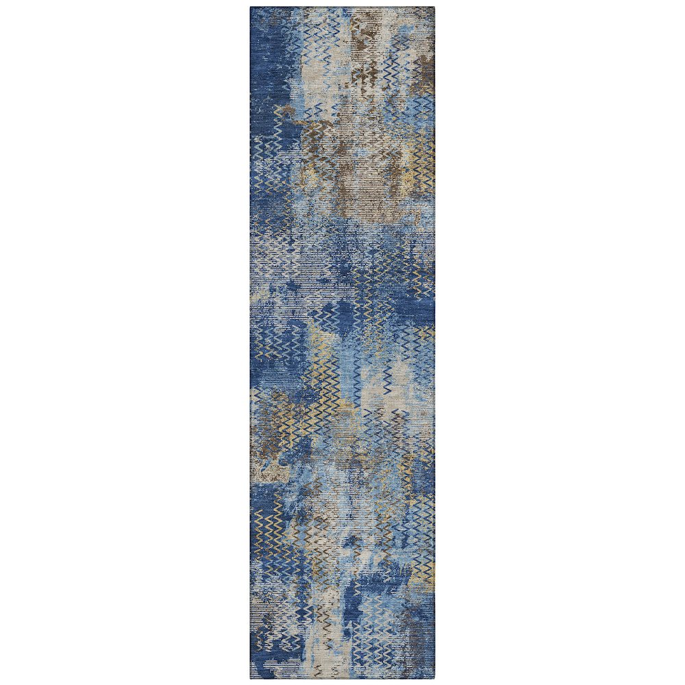 Machine Washable Indoor/Outdoor Chantille ACN2790 Blue 2'3" x 7'6" Runner Rug. Picture 1