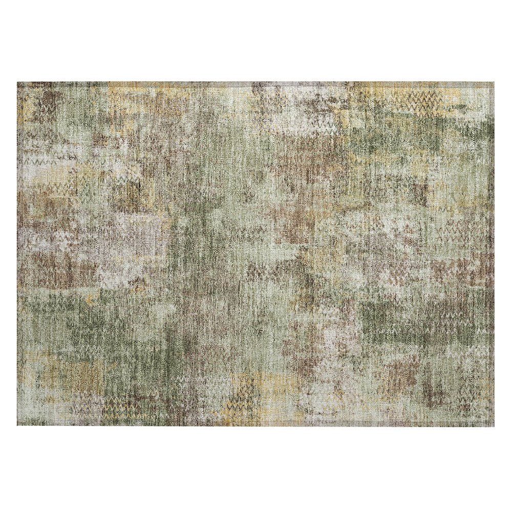 Machine Washable Indoor/Outdoor Chantille ACN2790 Green 1'8" x 2'6" Rug. Picture 1