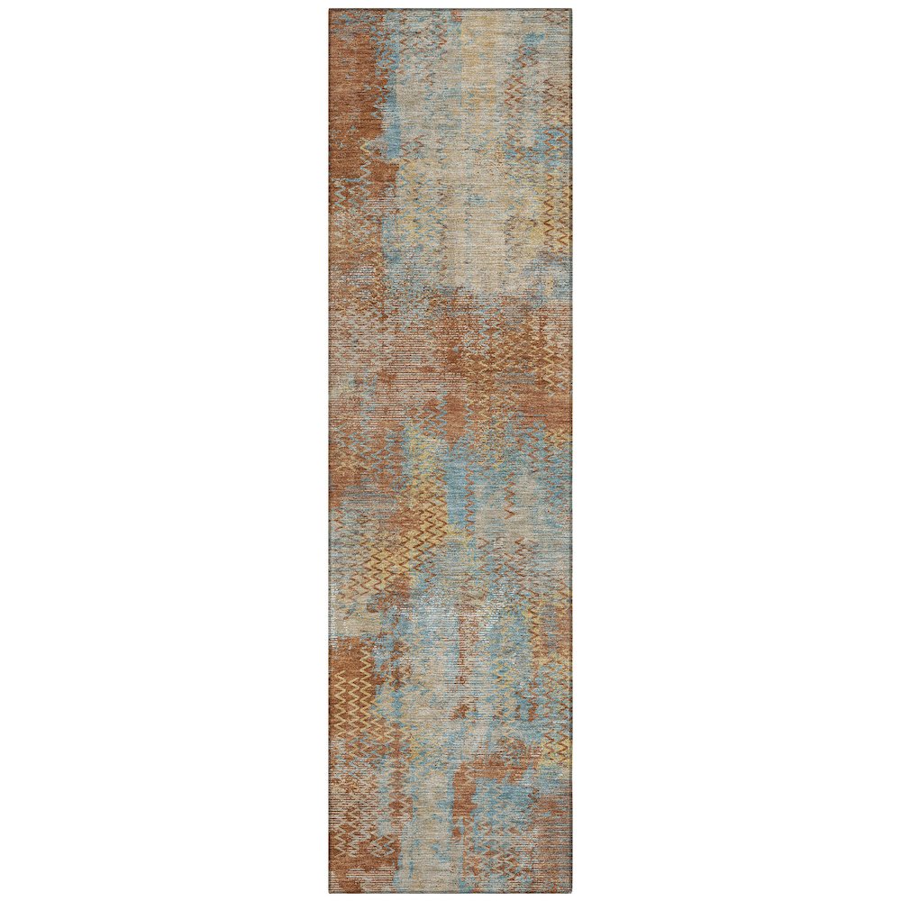 Machine Washable Indoor/Outdoor Chantille ACN2790 Orange 2'3" x 7'6" Runner Rug. Picture 1