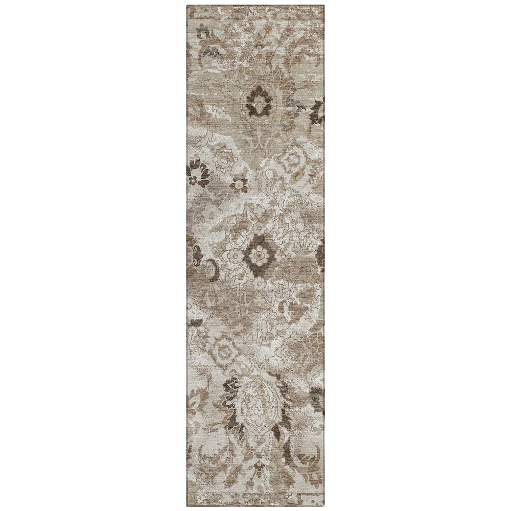 Machine Washable Indoor/Outdoor Chantille ACN2791 Brown 2'3" x 7'6" Runner Rug. Picture 1
