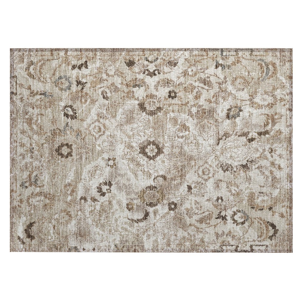 Machine Washable Indoor/Outdoor Chantille ACN2791 Brown 1'8" x 2'6" Rug. Picture 1
