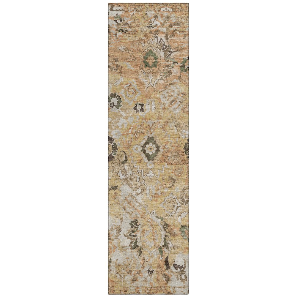 Machine Washable Indoor/Outdoor Chantille ACN2791 Orange 2'3" x 7'6" Runner Rug. Picture 1