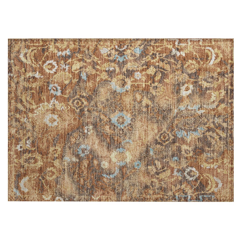 Machine Washable Indoor/Outdoor Chantille ACN2791 Orange 1'8" x 2'6" Rug. Picture 1