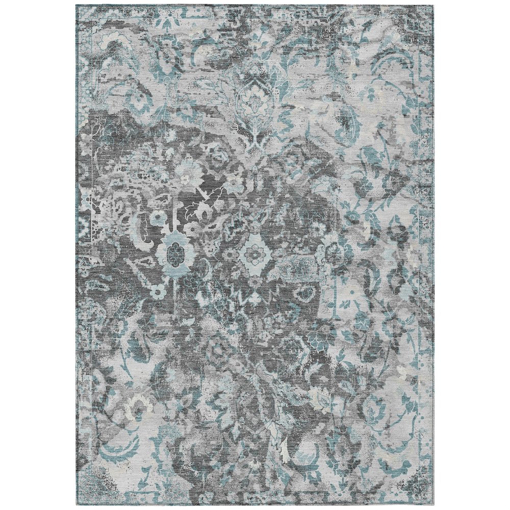 Machine Washable Indoor/Outdoor Chantille ACN2791 Gray 3' x 5' Rug. Picture 1