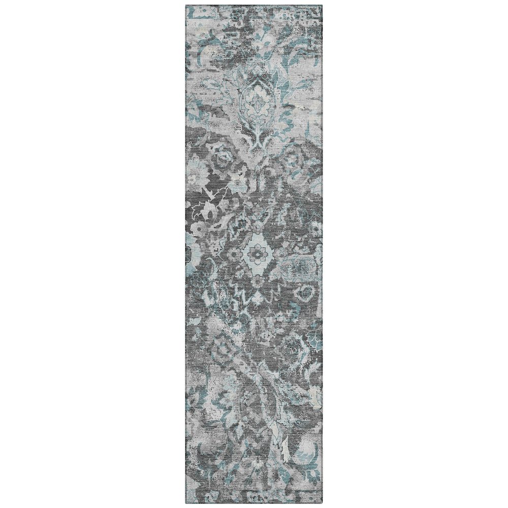 Machine Washable Indoor/Outdoor Chantille ACN2791 Gray 2'3" x 7'6" Runner Rug. Picture 1
