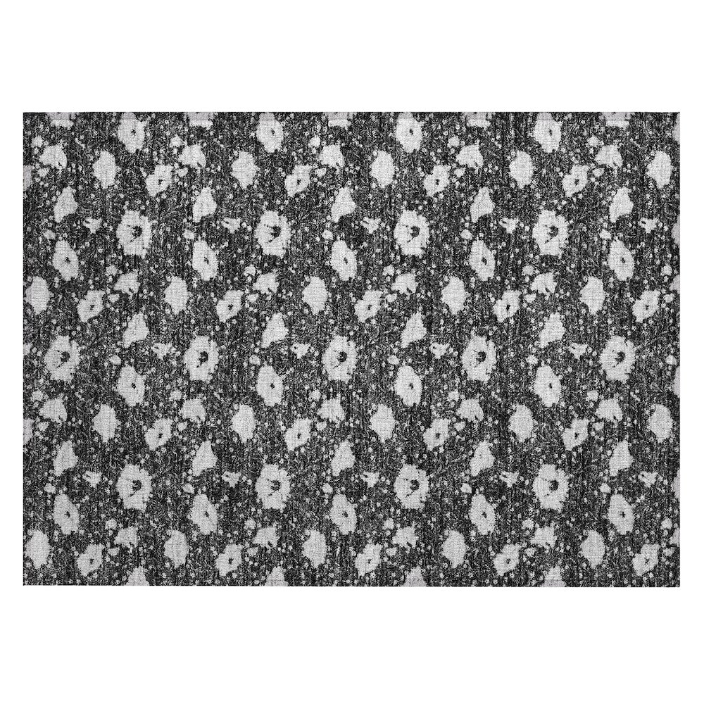 Machine Washable Indoor/Outdoor Chantille ACN2792 Black 1'8" x 2'6" Rug. Picture 1