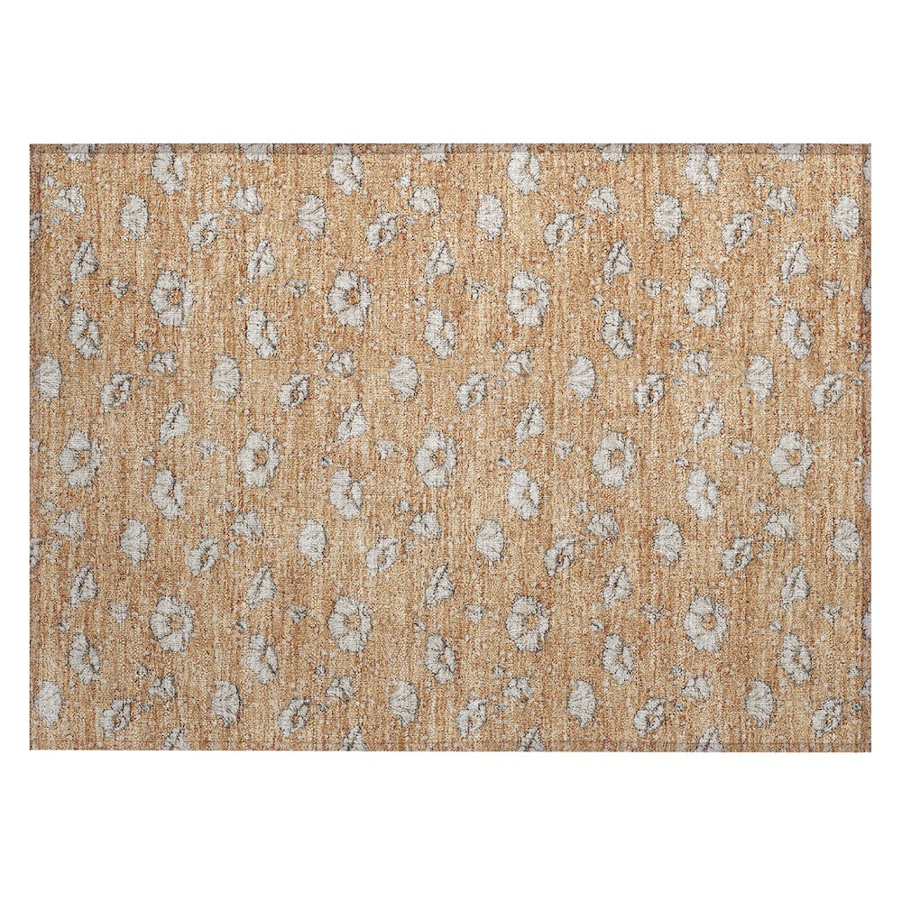 Machine Washable Indoor/Outdoor Chantille ACN2792 Orange 1'8" x 2'6" Rug. Picture 1