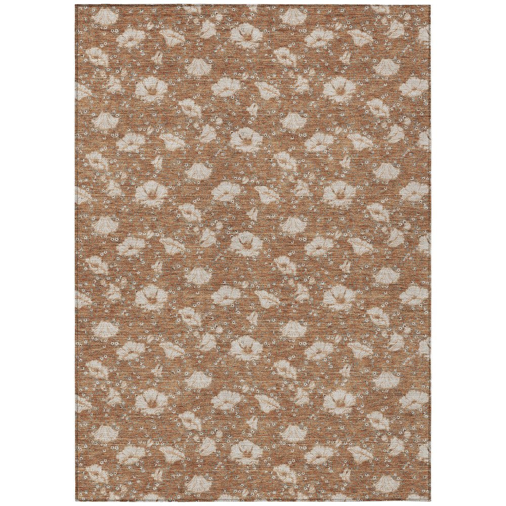 Machine Washable Indoor/Outdoor Chantille ACN2792 Orange 3' x 5' Rug. Picture 1