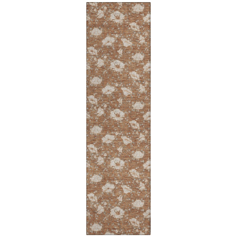 Machine Washable Indoor/Outdoor Chantille ACN2792 Orange 2'3" x 7'6" Runner Rug. Picture 1