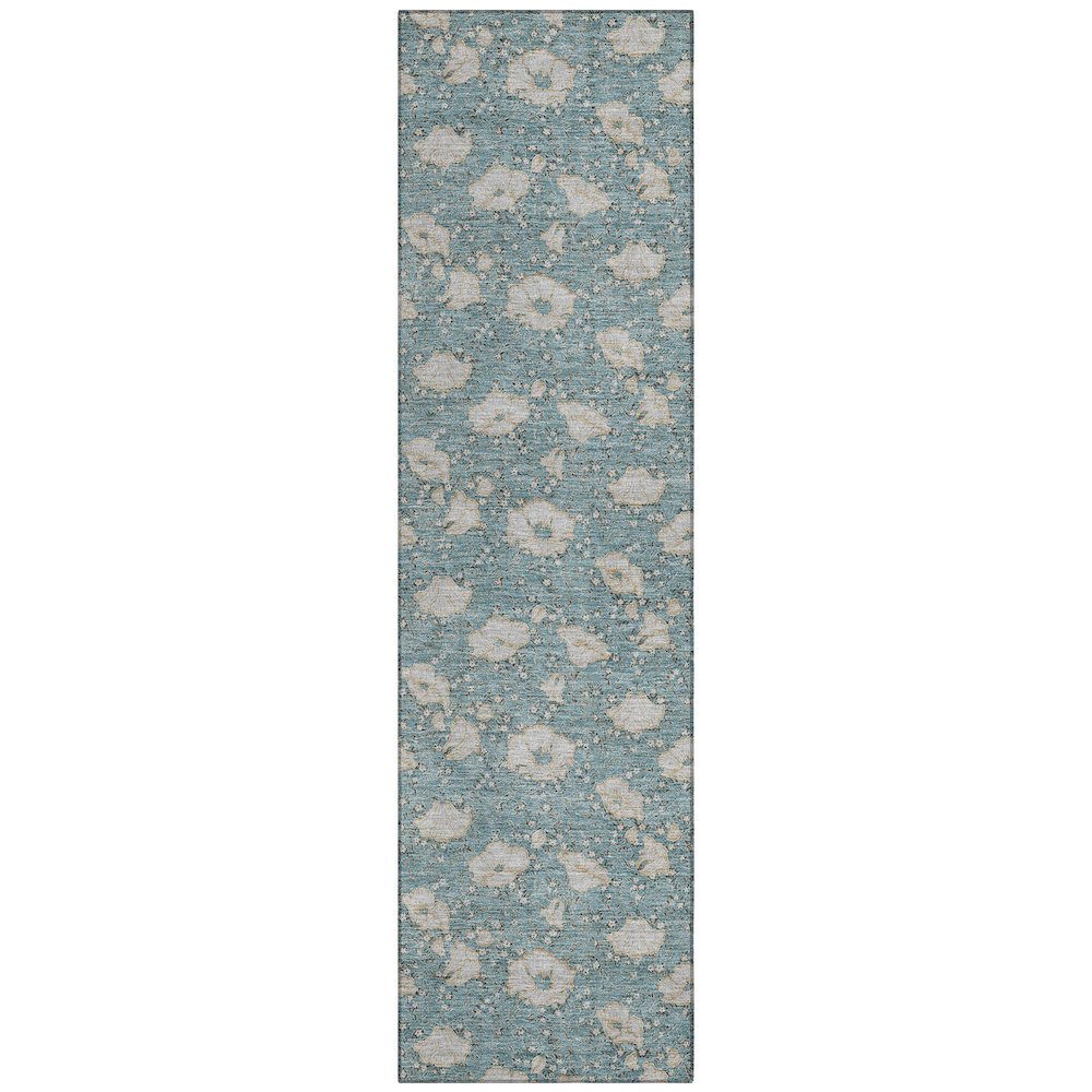 Machine Washable Indoor/Outdoor Chantille ACN2792 Teal 2'3" x 7'6" Runner Rug. Picture 1