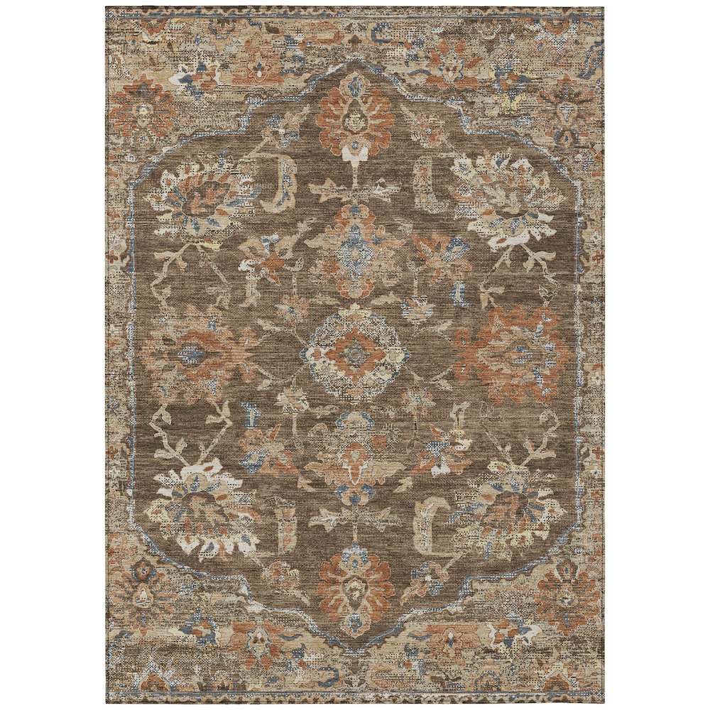 Machine Washable Indoor/Outdoor Chantille ACN2793 Brown 3' x 5' Rug. Picture 1