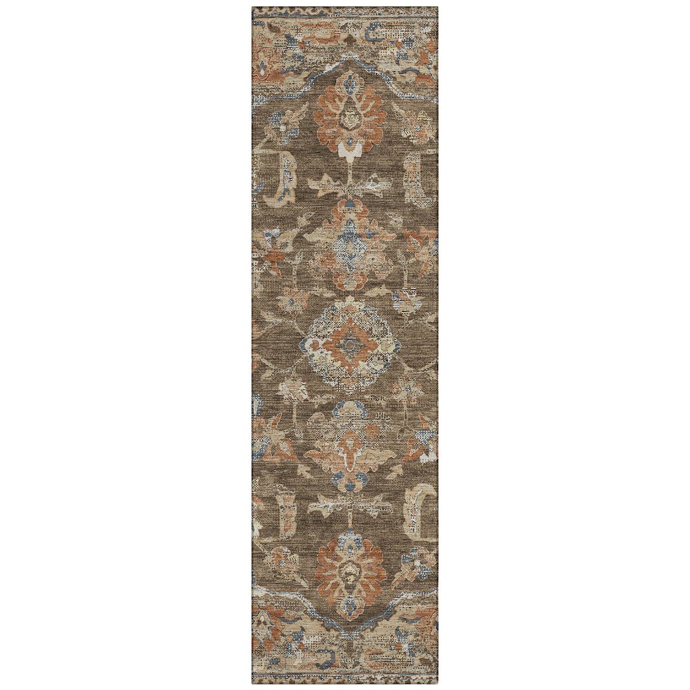 Machine Washable Indoor/Outdoor Chantille ACN2793 Brown 2'3" x 7'6" Runner Rug. Picture 1