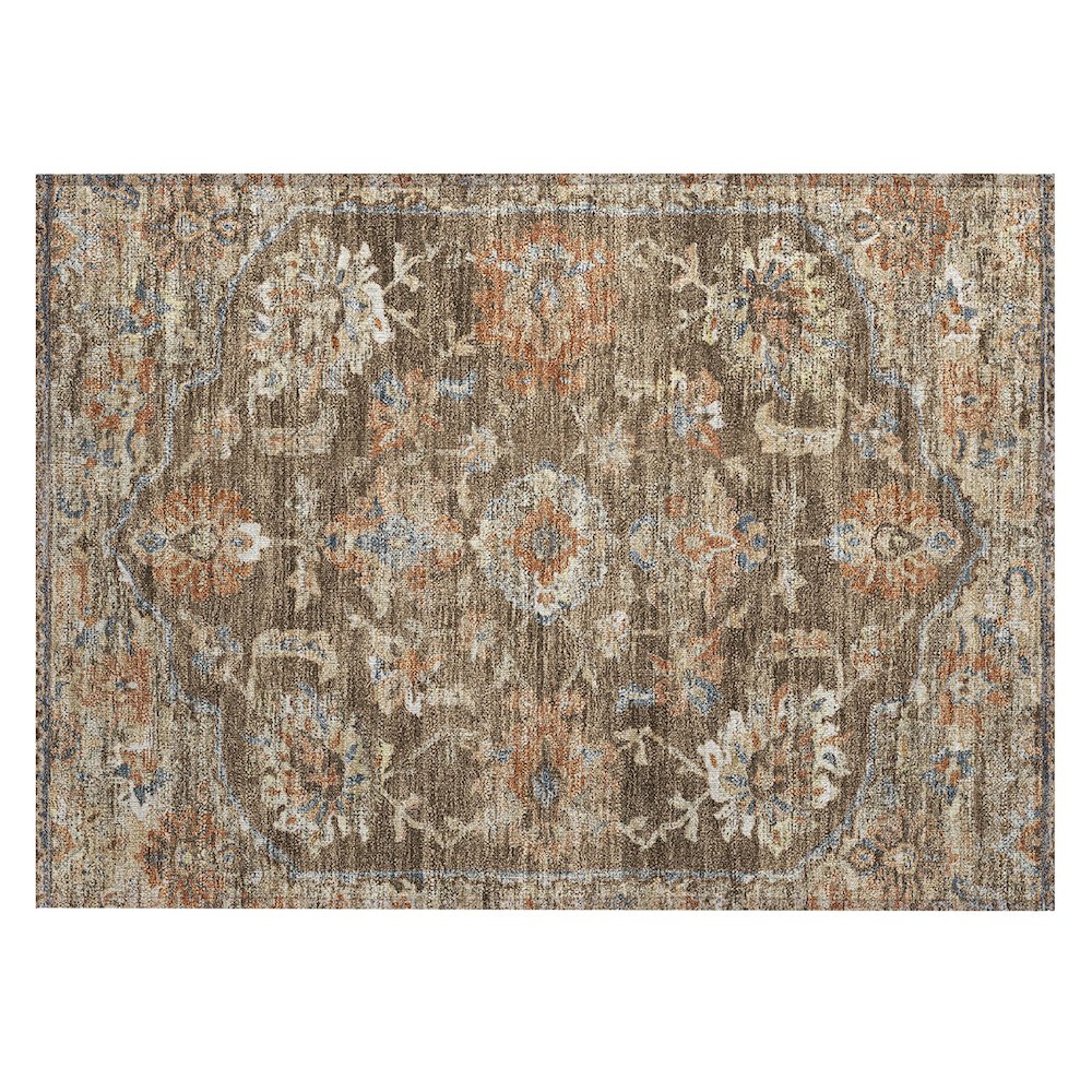 Machine Washable Indoor/Outdoor Chantille ACN2793 Brown 1'8" x 2'6" Rug. Picture 1