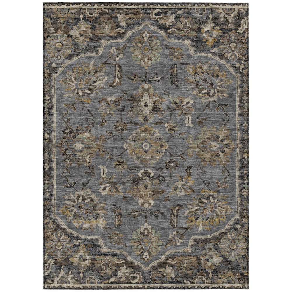 Machine Washable Indoor/Outdoor Chantille ACN2793 Gray 3' x 5' Rug. Picture 1