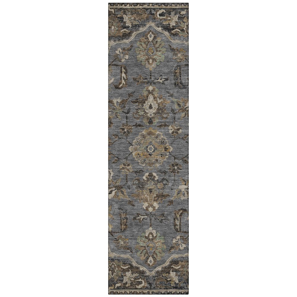 Machine Washable Indoor/Outdoor Chantille ACN2793 Gray 2'3" x 7'6" Runner Rug. Picture 1