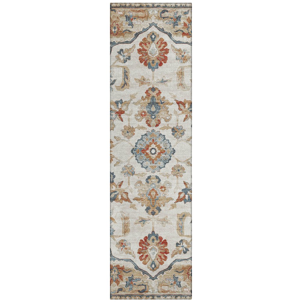 Machine Washable Indoor/Outdoor Chantille ACN2793 Ivory 2'3" x 7'6" Runner Rug. Picture 1