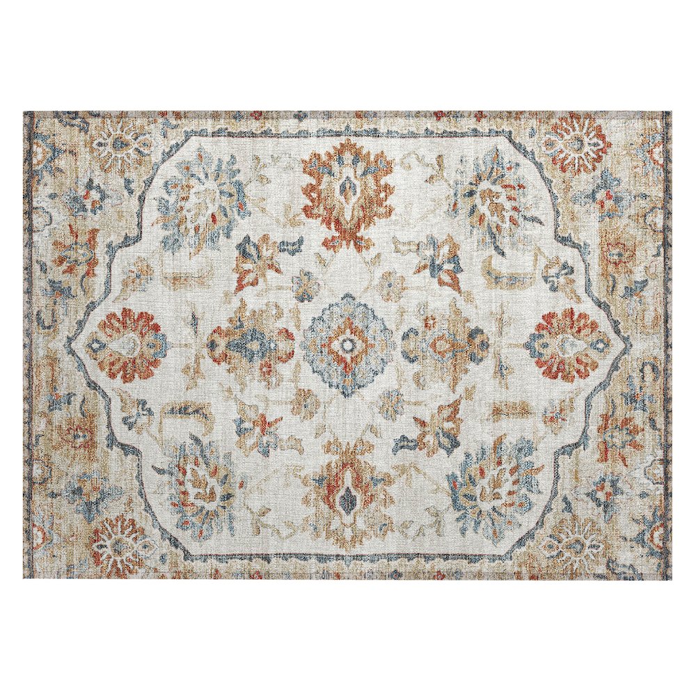 Machine Washable Indoor/Outdoor Chantille ACN2793 Ivory 1'8" x 2'6" Rug. Picture 1